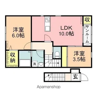 ラソールA【2階】の間取り