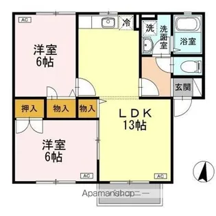 コスモハイツ【1階】の間取り