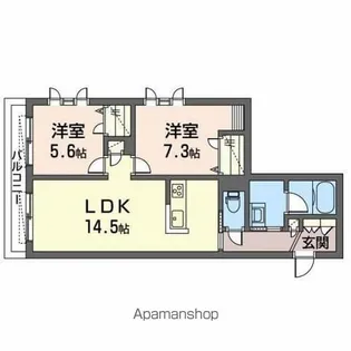 シャーメゾン・ラ・スイートKAMIYA【2階】の間取り