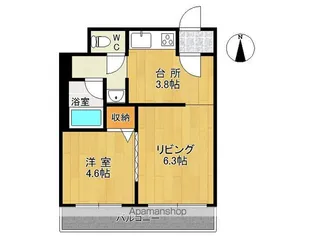 ムーンライズパレスA【3B号室】の間取り
