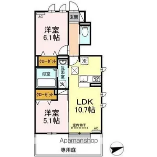 ラ メール B棟【1階】の間取り