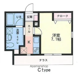 ベルヴィル松ヶ丘【105号室】の間取り