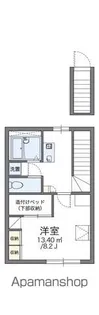 レオパレスメルベーユ【208号室】の間取り