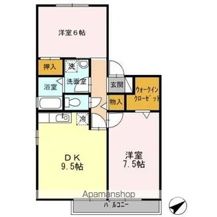 ラハイナ A【2階】の間取り