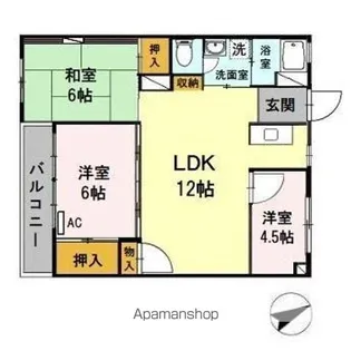 福岡県福岡市城南区樋井川6丁目【アパート】の間取り