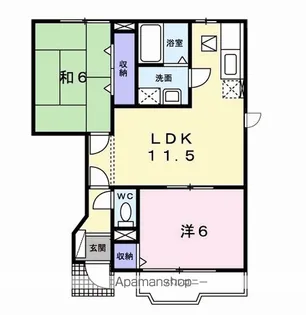 グランビアB【1階】の間取り