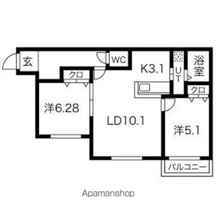 COCOLULU43【203号室】の間取り