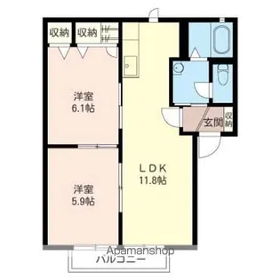 グリーンヴィレッジタケイ【102号室】の間取り
