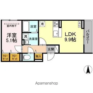 D PAINA 矢向【2階】の間取り
