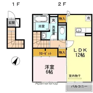 東京都福生市加美平2丁目【アパート】の間取り