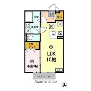 ブロケードリバー B【1階】の間取り