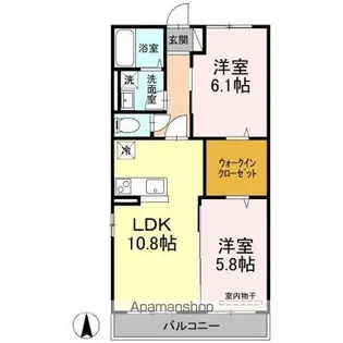 ベルティルミナス【201号室】の間取り