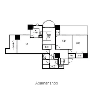 A.CITYタワーズウエスト【1301号室】の間取り