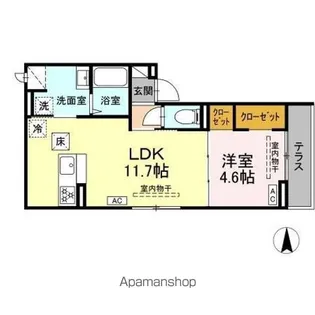 パークサウス栗田【1階】の間取り
