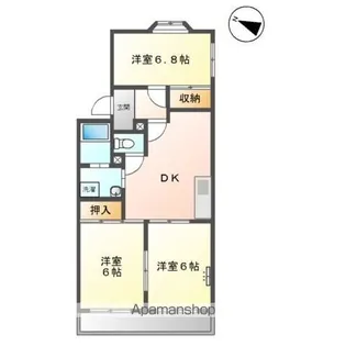 ハイツ株山【1階】の間取り