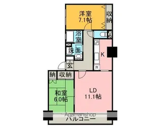 シャトーアトラス【402号室】の間取り