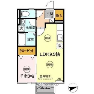 リビングタウン伏石A・B棟【2階】の間取り