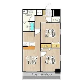 メゾン・デ・ノムラ島之内【11階】の間取り