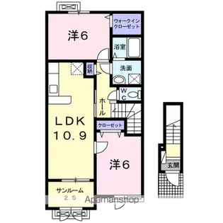 サンライズ スクエアⅠ【2階】の間取り