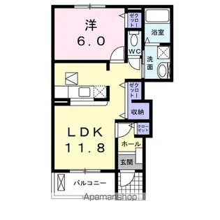 サンリットパークB【1階】の間取り