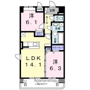 アルコ イーリス【1階】の間取り