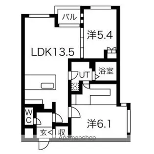 Rests on 行啓通【4階】の間取り