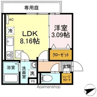 DーROOMクレスト国分【1階】の間取り