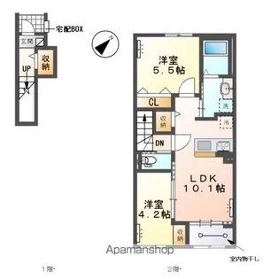 シャルール【2階】の間取り