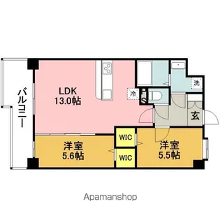2LDKの間取り画像