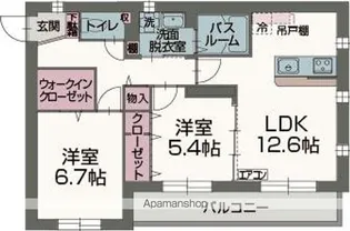 バーディ豊田II【2階】の間取り