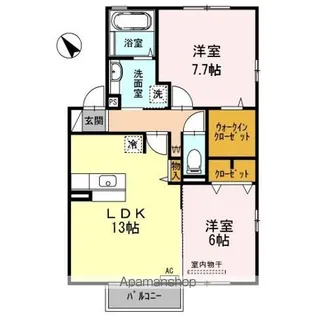 リアン マノワール A棟【2階】の間取り