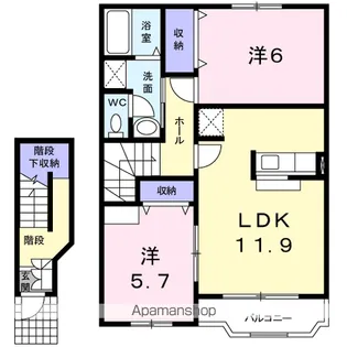 グランヴェール21 E【2階】の間取り