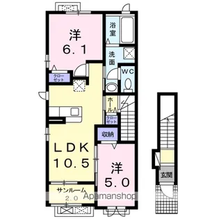 ランドマーク気比Ⅰ【2階】の間取り