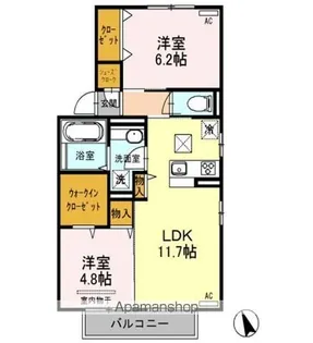ラ・ヴェスタⅡ【1階】の間取り