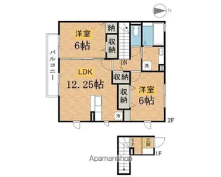 セジュールオーク【2階】の間取り
