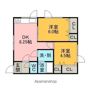 ピジョン高砂【2階】の間取り