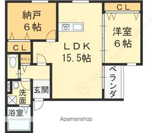 NAGAMORI新深江【103号室】の間取り
