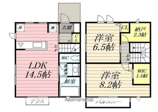 テラス風の谷【1階】の間取り
