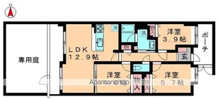 クリスタルライトハウス【101号室】の間取り