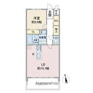 ラトゥール代官町EAST【9階】の間取り