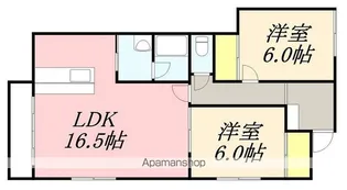 パレスはなぞの【102号室】の間取り