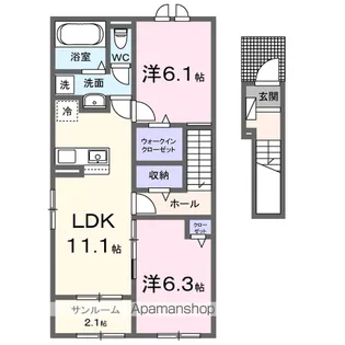 STAYGOLD北上Ⅱ【2階】の間取り