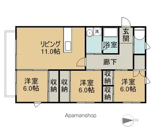 サンローズ【102号室】の間取り