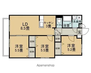 アルソ津志田【1階】の間取り