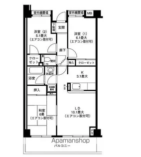 ディアパーク杉田南【1階】の間取り