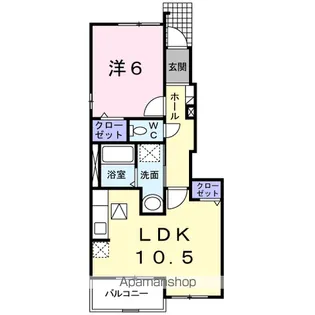 スカイパインB【1階】の間取り