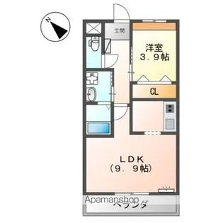 プラネートOKAZAKI【206号室】の間取り