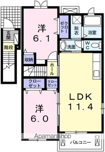 リバーサイド春木 壱番館【2階】の間取り