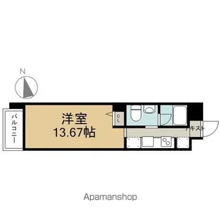 カスタリア伏見【208号室】の間取り