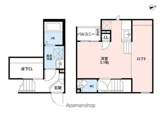 埼玉県春日部市小渕【アパート】の間取り